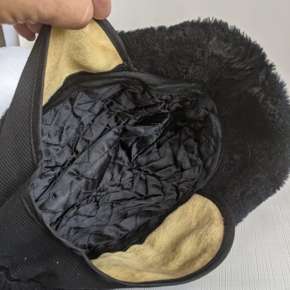 Corduroy & Faux Fur Winter Hat/Cap Head Hugger - Picture 6 of 11